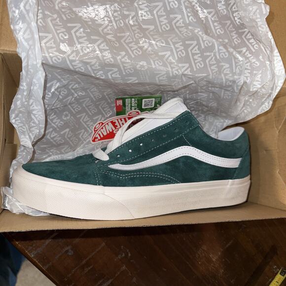 Vans Old Skool Pig Suede - Jasper Green Sz 8 Mens 9.5 Womens VN0A 4U3B 2O4 - Picture 4 of 5